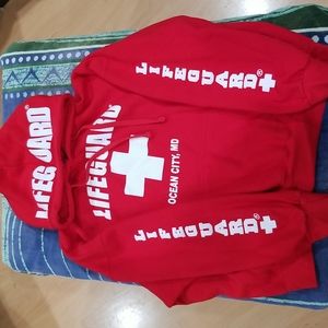 Ocean City MD Red Lifeguard Sweatshirt, Size 2 XL